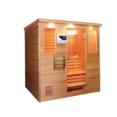 Sauna de madera de la esquina prefabricada del vapor de la persona del sitio 4 de la sal para la habitación