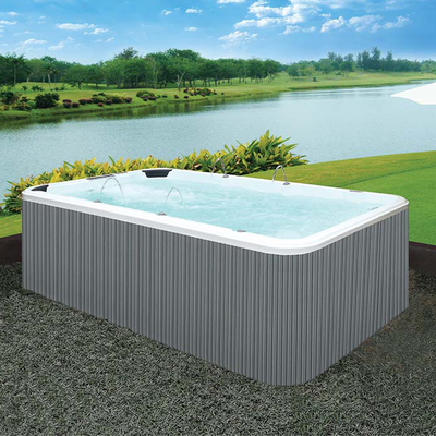 Casa prefabricada grande de 5 personas sobre la piscina rectangular de tierra de la tina caliente de la piscina los 2.2m