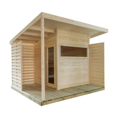 Cabina infrarroja lejana de madera de la sauna de 6 personas de la picea nórdica al aire libre