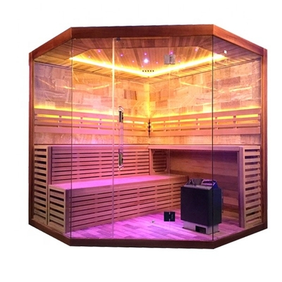 Cicuta canadiense pura/Cedar Corner Sauna Steam Room rojo 6KW 220V con el sitio de sal de roca