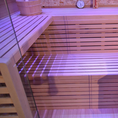 Sauna moderna de madera sólida seca de la cicuta de la sauna de vapor del panel tradicional al aire libre del control informático