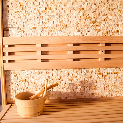 Sauna moderna de madera sólida seca de la cicuta de la sauna de vapor del panel tradicional al aire libre del control informático