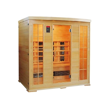 Sauna de madera de la esquina prefabricada del vapor de la persona del sitio 4 de la sal para la habitación