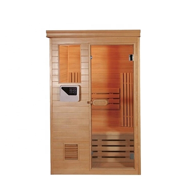 Sauna de madera de la esquina prefabricada del vapor de la persona del sitio 4 de la sal para la habitación
