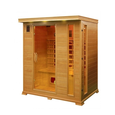 Sauna de madera de la esquina prefabricada del vapor de la persona del sitio 4 de la sal para la habitación