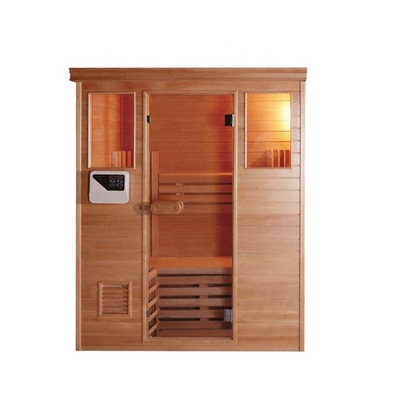 Sauna de madera de la esquina prefabricada del vapor de la persona del sitio 4 de la sal para la habitación