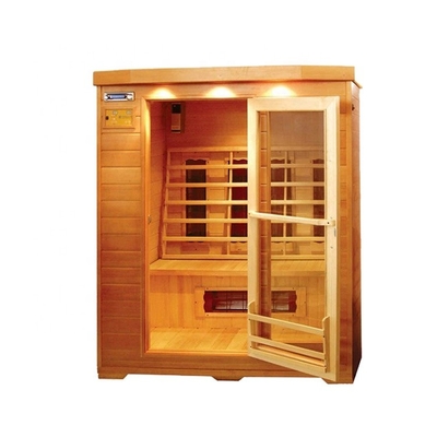 Sauna de madera de la esquina prefabricada del vapor de la persona del sitio 4 de la sal para la habitación
