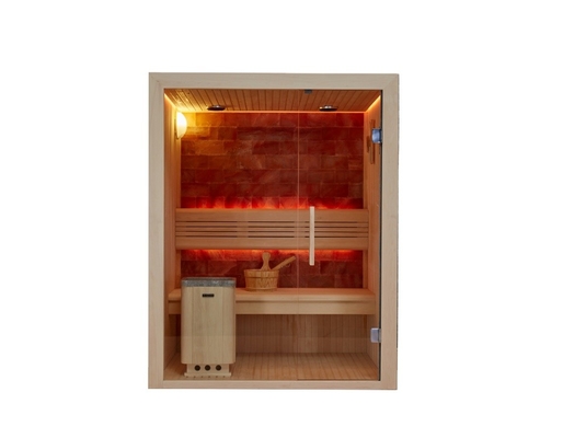 Sitio de lujo modificado para requisitos particulares Cedar Aspen Sauna Room rojo de madera interior del balneario de la sal de la piedra de la roca