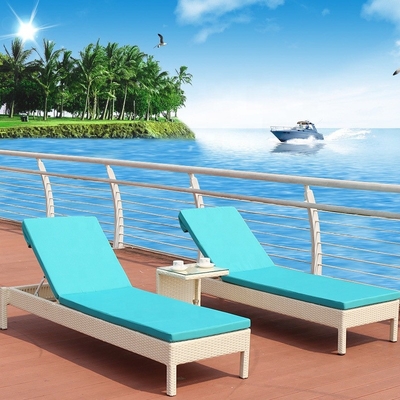 Piscina de mimbre de Chaise Lounge Chair For Beach de la rota de la cama del ocioso de Sun del ocio al aire libre