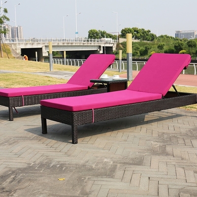Piscina de mimbre de Chaise Lounge Chair For Beach de la rota de la cama del ocioso de Sun del ocio al aire libre