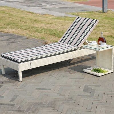 Piscina de mimbre de Chaise Lounge Chair For Beach de la rota de la cama del ocioso de Sun del ocio al aire libre