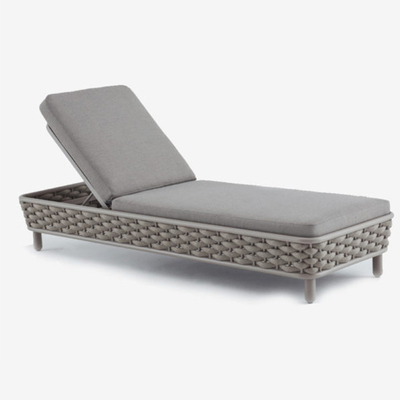 Piscina tejida cuerda al aire libre del patio del jardín de Sun Chaise Lounge Chair Khaki For de la piscina de los muebles