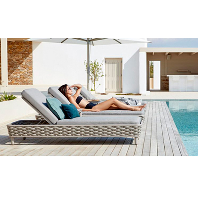 Piscina tejida cuerda al aire libre del patio del jardín de Sun Chaise Lounge Chair Khaki For de la piscina de los muebles