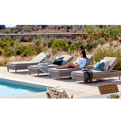 Piscina tejida cuerda al aire libre del patio del jardín de Sun Chaise Lounge Chair Khaki For de la piscina de los muebles