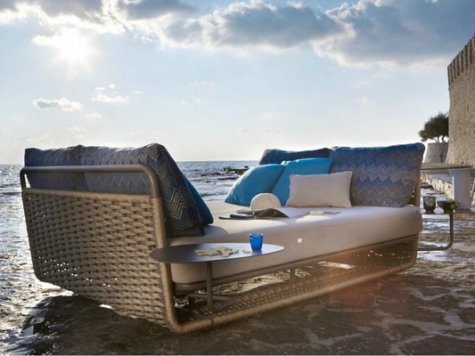 Daybed tejido ociosos al aire libre de la cuerda de Sun de la piscina de los muebles del patio del ocio