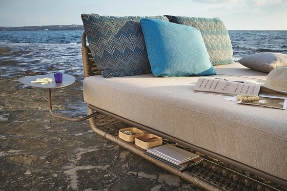 Daybed tejido ociosos al aire libre de la cuerda de Sun de la piscina de los muebles del patio del ocio