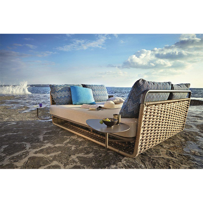 Daybed tejido ociosos al aire libre de la cuerda de Sun de la piscina de los muebles del patio del ocio