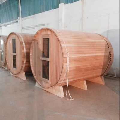 Grado claro Cedar Barrel Sauna rojo 4Person 6kw sin el pórtico para las saunas al aire libre