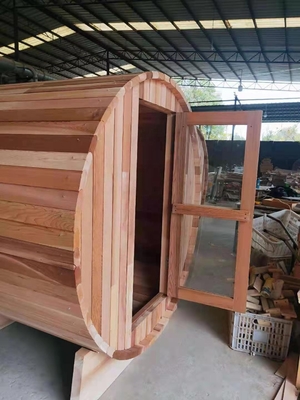 Grado claro Cedar Barrel Sauna rojo 4Person 6kw sin el pórtico para las saunas al aire libre