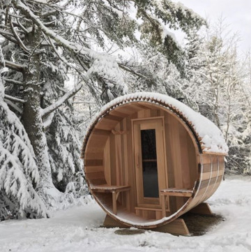 Familia roja de Cedar Barrel Sauna House For del vapor de la ronda del barril de la sauna de la persona al aire libre del sitio 6