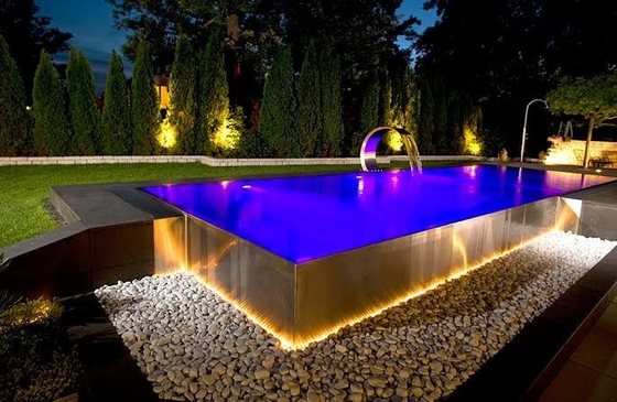 Aduana inoxidable al aire libre de Lux Relax del chalet de la piscina de la estructura de acero sobre la piscina de tierra
