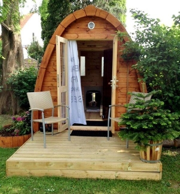 Casa infrarroja roja de la sauna de Cedar Wooden Gazebo Sauna Outdoor
