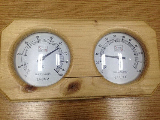 Higrómetro termo de vapor de la sauna de madera seca del sitio