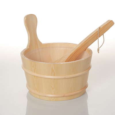 Pino Pail With Insert Sauna Bucket del grueso 4L 5L 6L del 1.3CM con la parte inferior