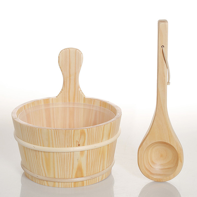Pino Pail With Insert Sauna Bucket del grueso 4L 5L 6L del 1.3CM con la parte inferior