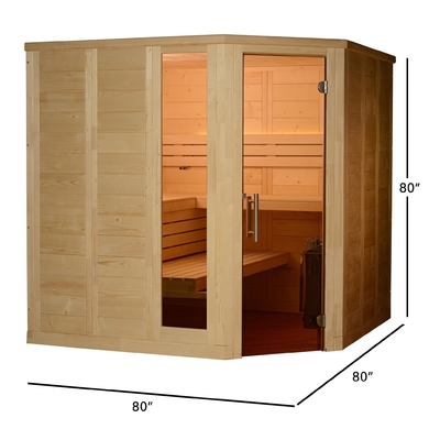 bisagras nórdicas sólidas interiores de los SS de la picea del vapor 8kw del sitio tradicional de la sauna