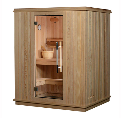 Caja prefabricada de madera de la sauna del cedro rojo de 2-3 personas del vapor de la sauna del canadiense tradicional interior del sitio