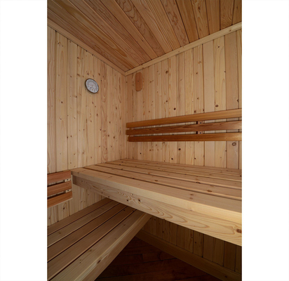 Caja prefabricada de madera de la sauna del cedro rojo de 2-3 personas del vapor de la sauna del canadiense tradicional interior del sitio