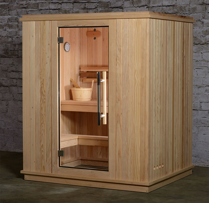 Caja prefabricada de madera de la sauna del cedro rojo de 2-3 personas del vapor de la sauna del canadiense tradicional interior del sitio