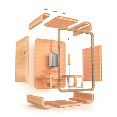 Persona roja de Cedar Steam Sauna Room 2 de la tendencia del sólido portátil tradicional de la sauna
