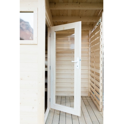 Cabina infrarroja lejana de madera de la sauna de 6 personas de la picea nórdica al aire libre